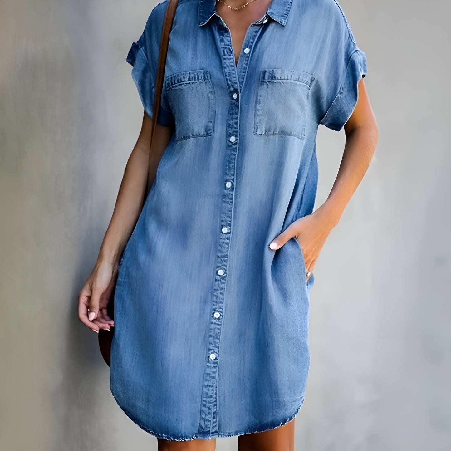 Diana™ | Élégante et Confortable Robe-Chemise à Boutons
