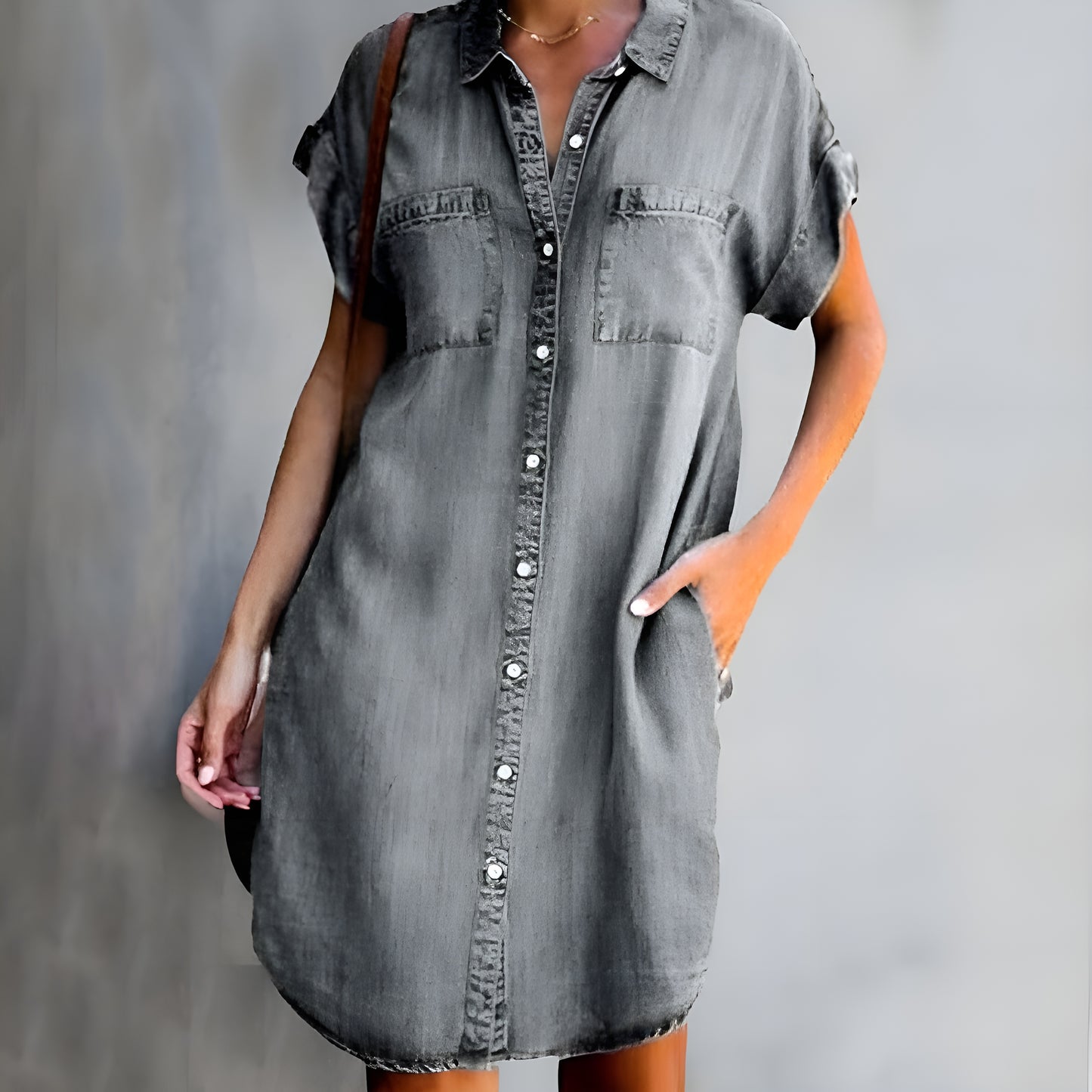 Diana™ | Élégante et Confortable Robe-Chemise à Boutons