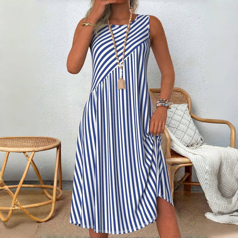 Emeely | Robe d'Été à Rayures Sans Manches