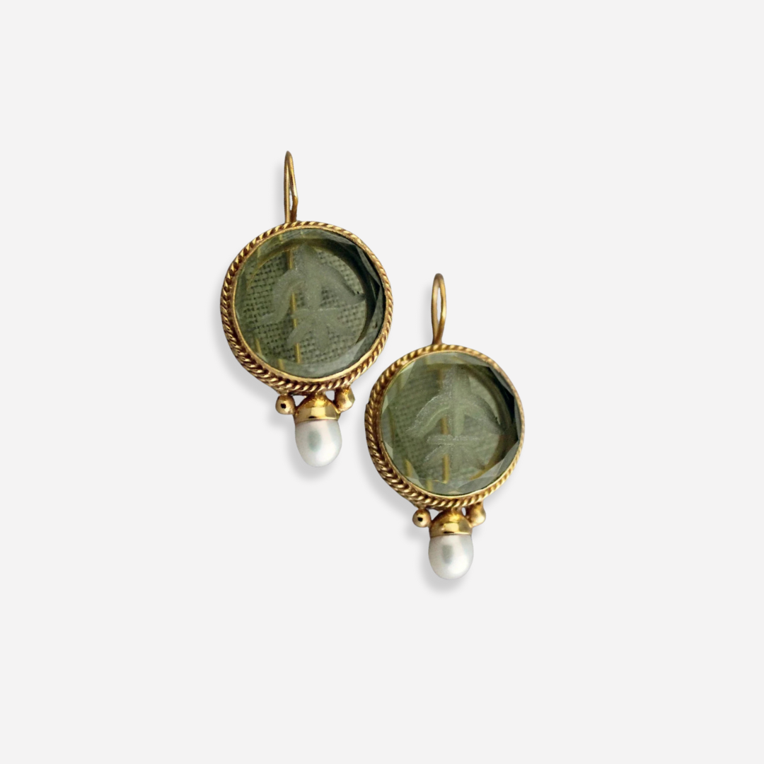 Élodie™ | Boucles d’oreilles pierre verte