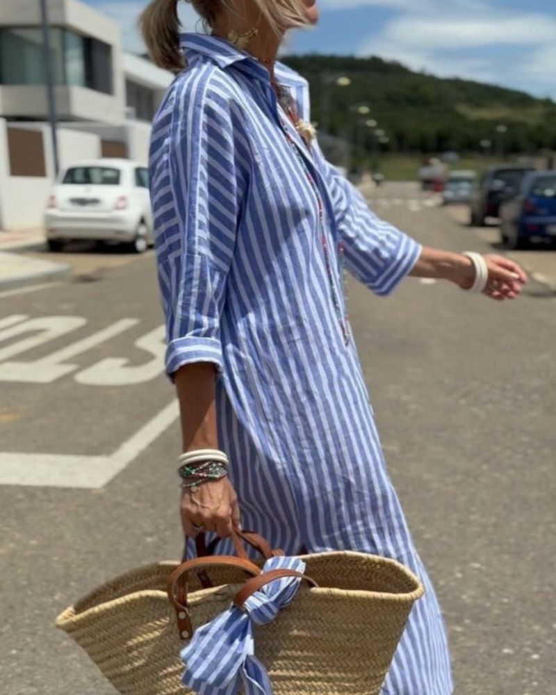 Colen | Robe chemise classique à lacets élégants