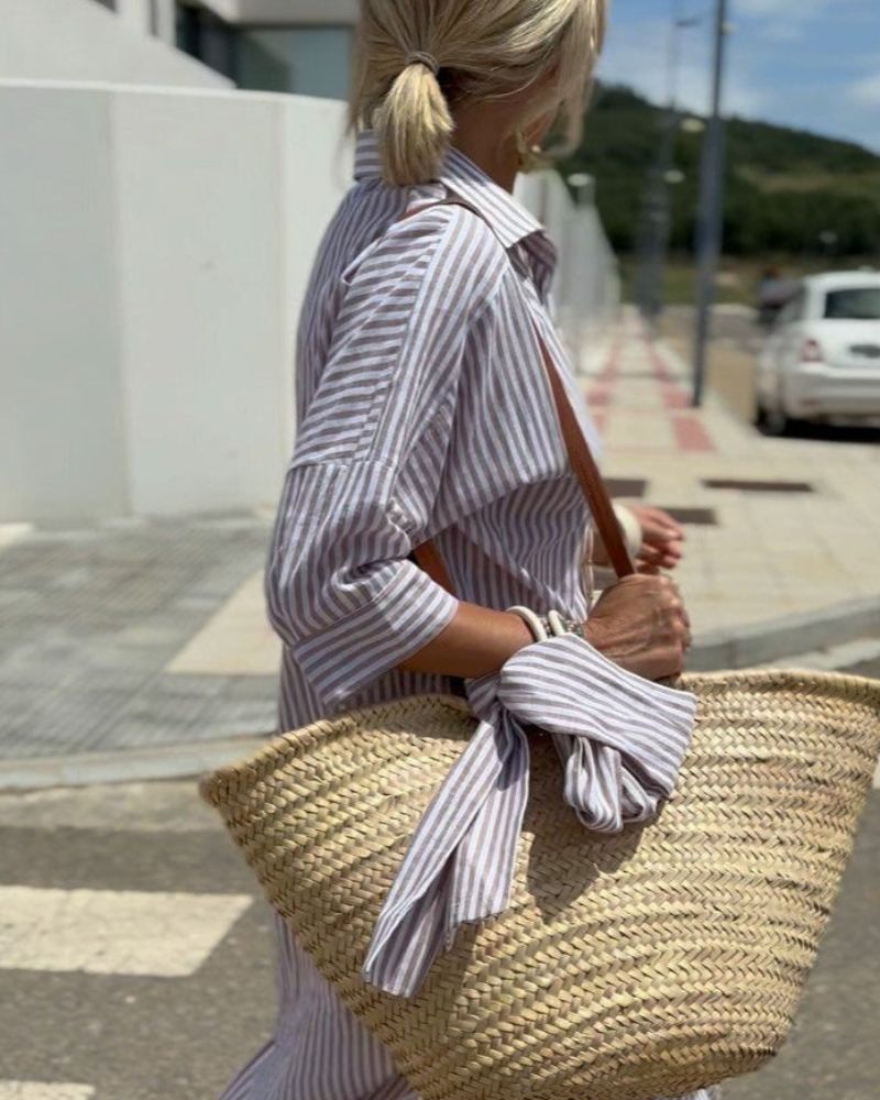 Colen | Robe chemise classique à lacets élégants