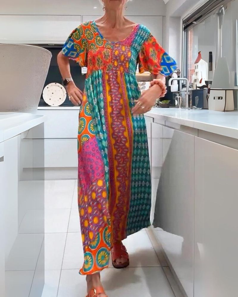 Delise | Robe Bohème à Motif Paisley