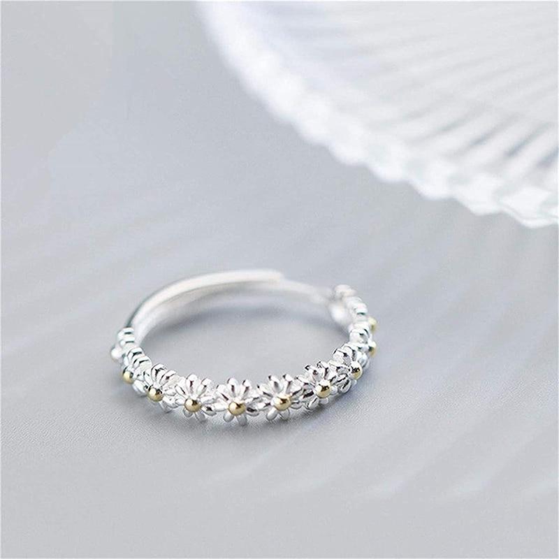 Bague Marguerite Émail™ – Argent & Douceur Peinte