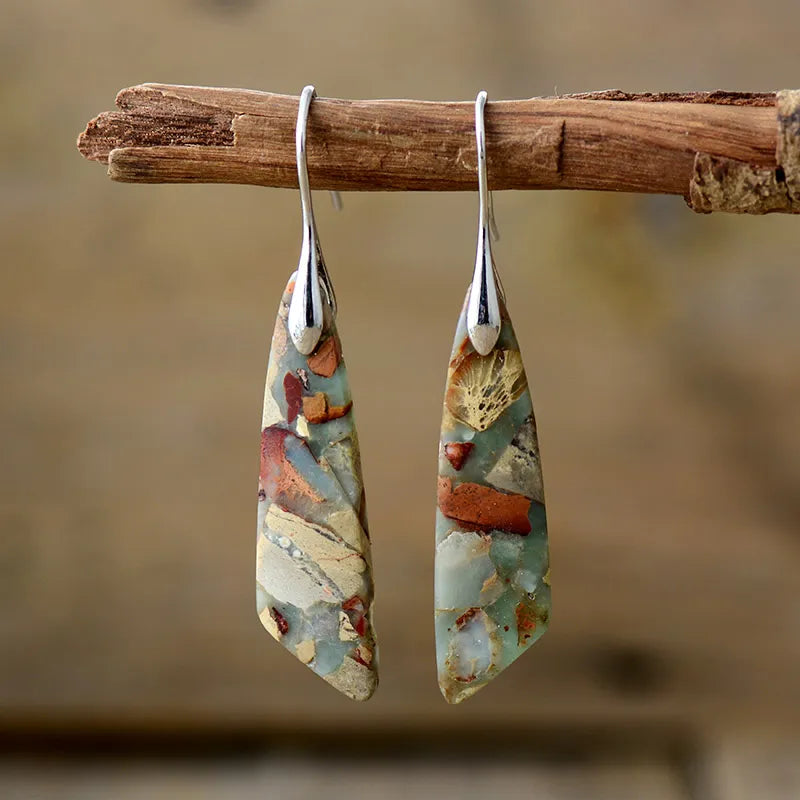 Layla - Boucles d'Oreilles en Pierre Naturelle Vintage
