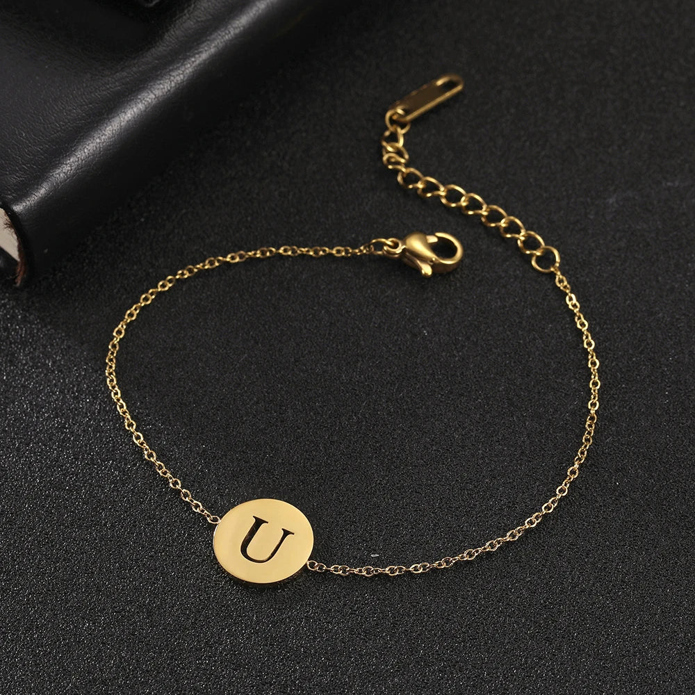 Amara™ | Bracelet initiales en acier inoxydable