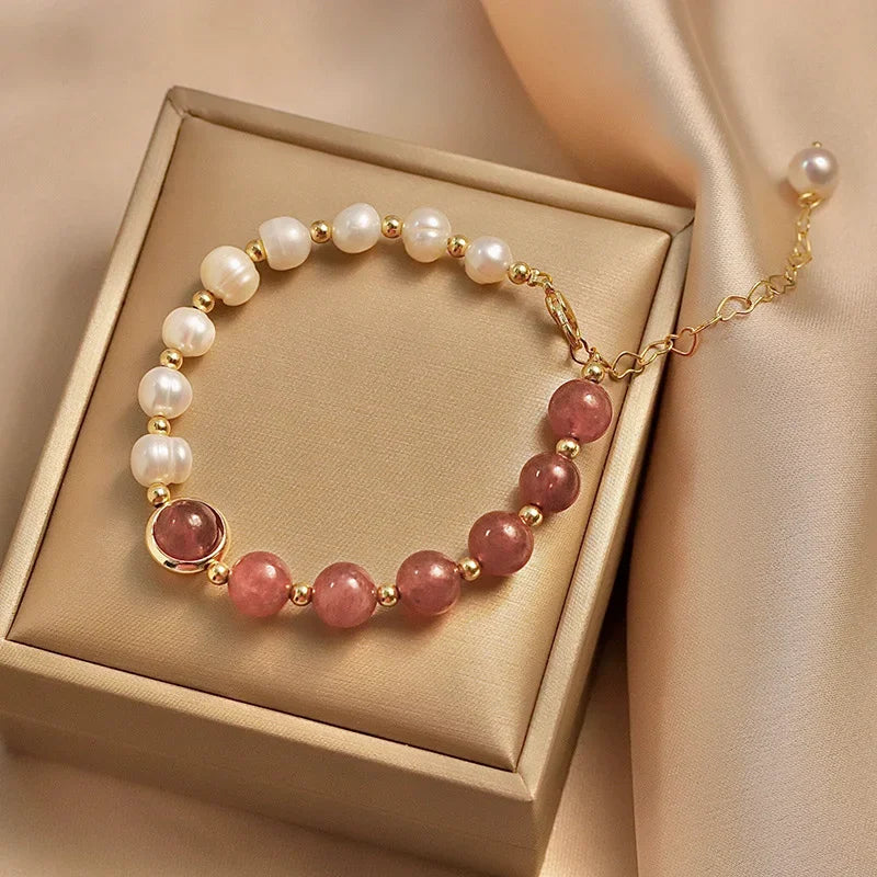 Sakura™ | Bracelet perlé en cristal & nacre
