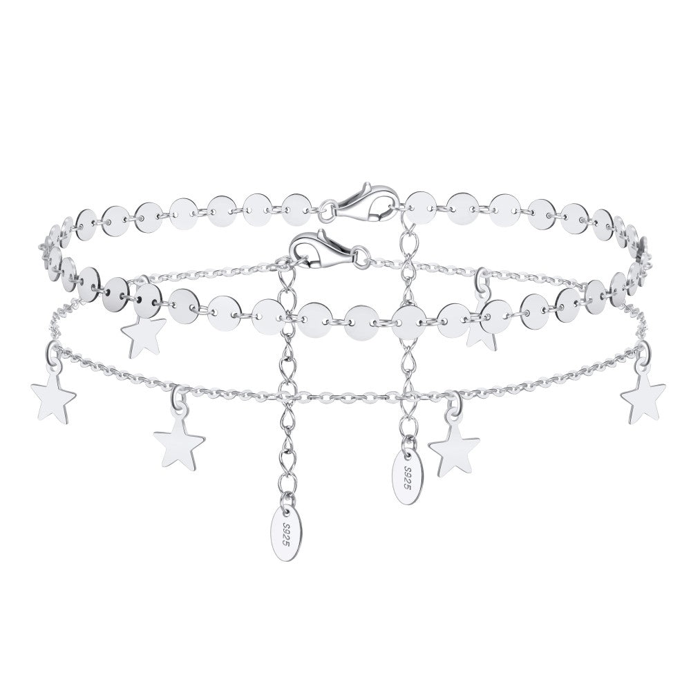 Louna™ | Bracelet de Cheville Étoiles Suspendues