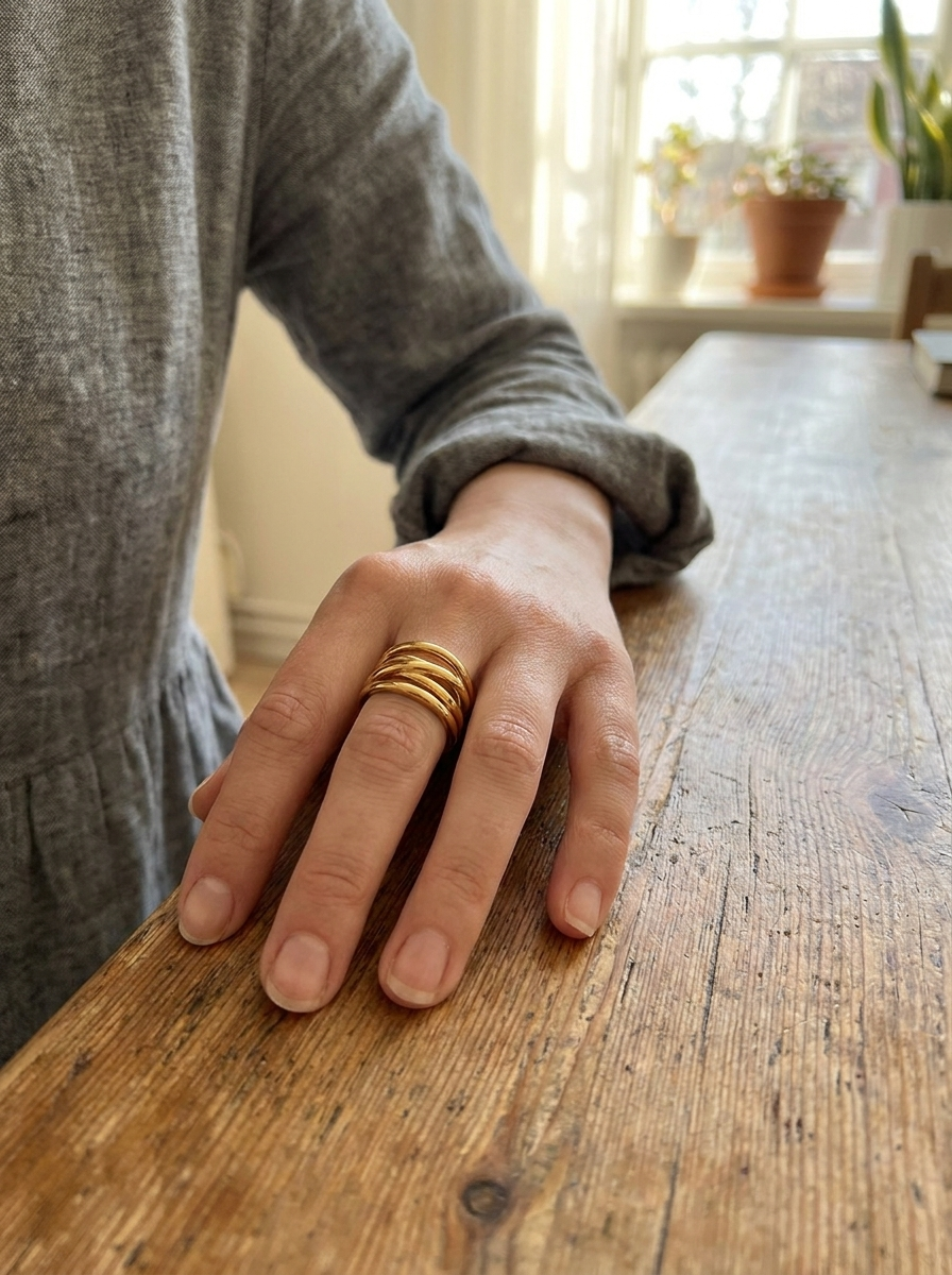Bague Vintage en Argent à Anneaux Superposés