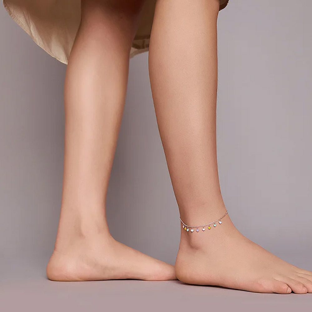 Lola™ | Bracelet de Cheville Cœurs Colorés