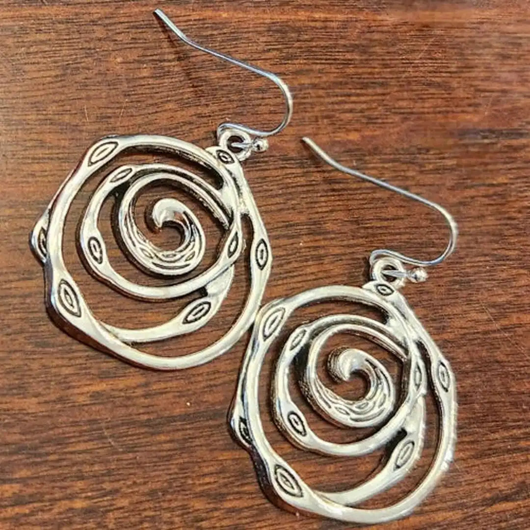 Boucles d'oreilles Vintage en Argent au Design Labyrinthe