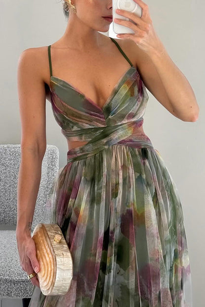 Eléna | Robe Longue Élégante à Imprimé Floral