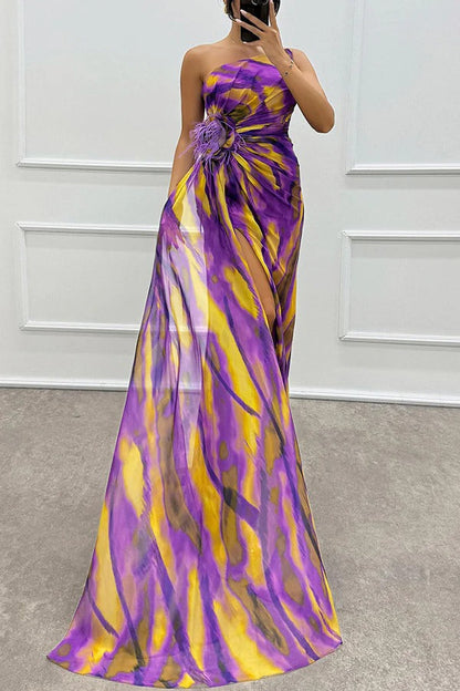 Noemi™ | Robe maxi asymétrique éclatante