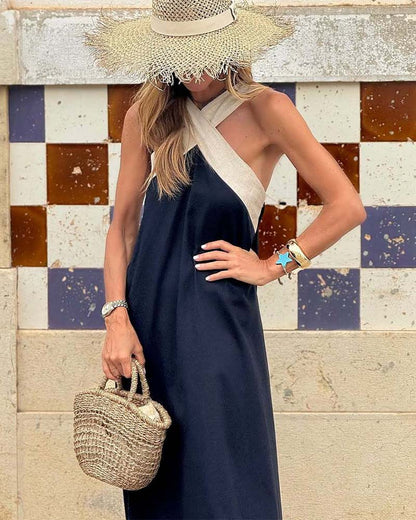 SIENNA | Robe Élégante avec Dos Nu et Col Croisé à la Mode