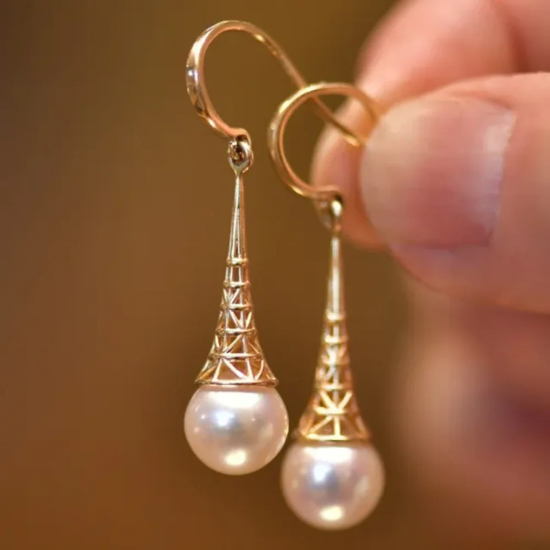 Clara™ | Boucles perle vintage