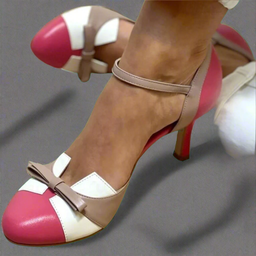 Eulalia| Escarpins Color Block Avec Nœud