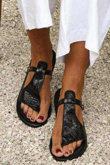 Giada™ | Sandales T-strap texturées et ouvertes