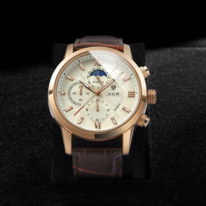 Montre de Luxe en Cuir avec Mouvement à Quartz