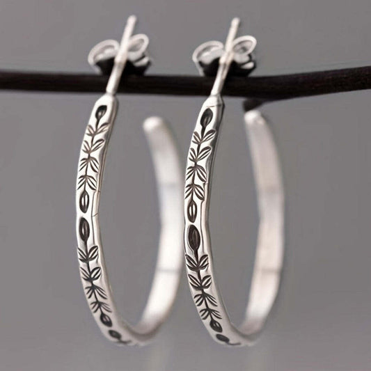 Élégantes Boucles d'Oreilles Créoles en Argent