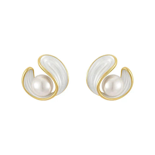 Aurora™ | Boucles opale & perles dorées