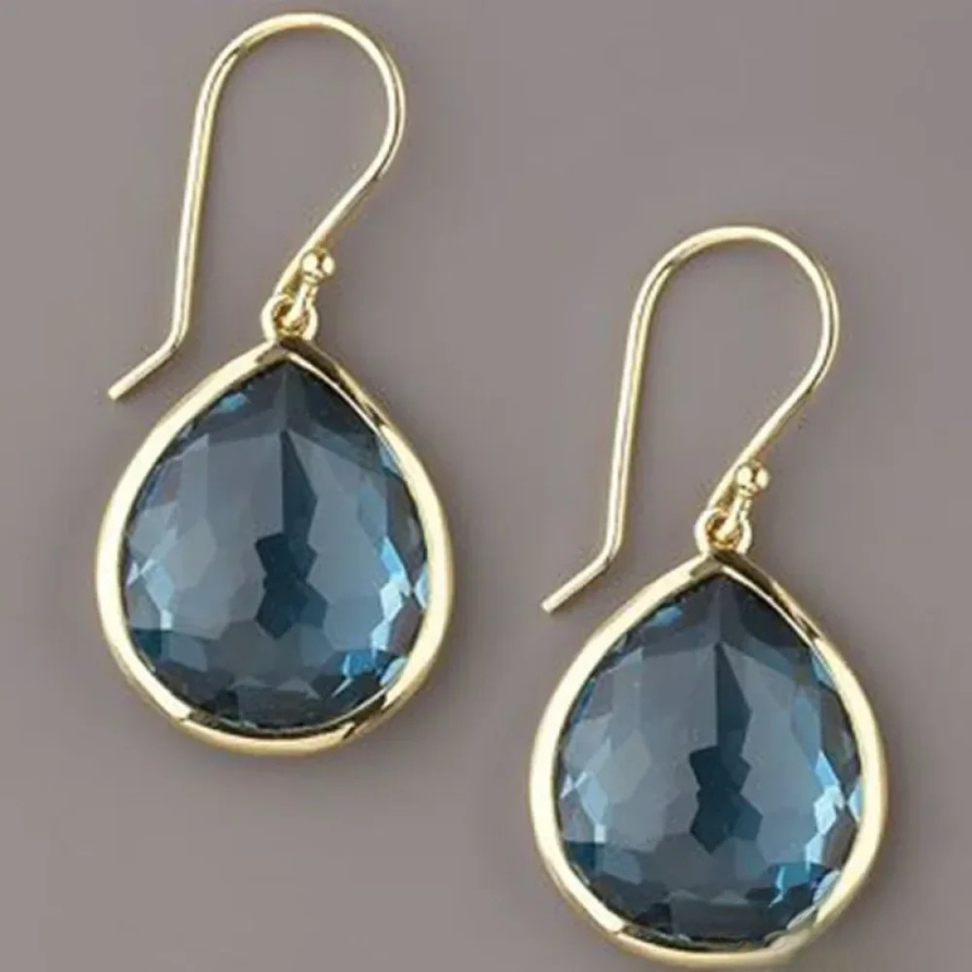 Océane™ | Boucles goutte cristal bleu