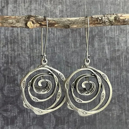 Iris™ | Boucles labyrinthe argentées