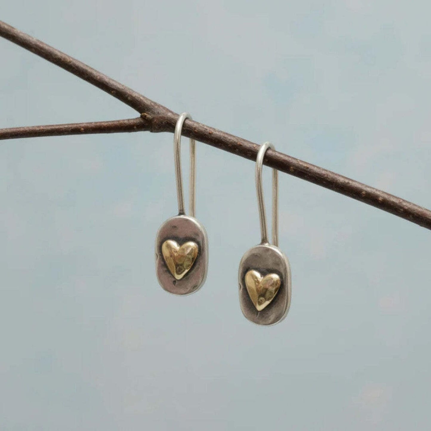Boucles d'oreilles vintage en cœur doré