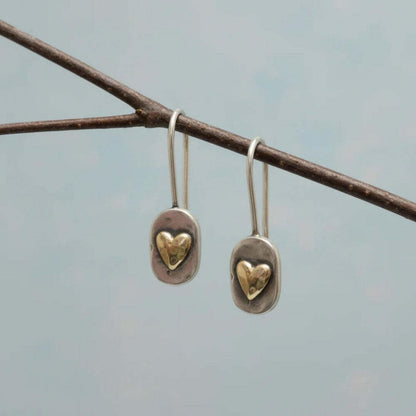 Boucles d'oreilles vintage en cœur doré