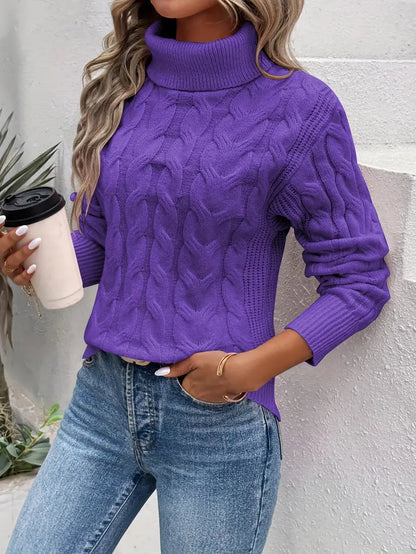 CRISTINA™ | PULLOVER À COL ROLLO ARTISANAL