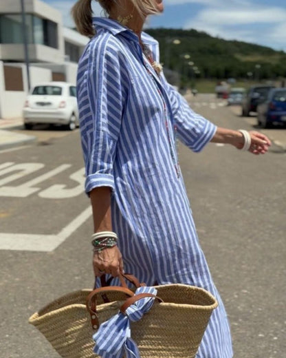Colen | Robe chemise classique à lacets élégants