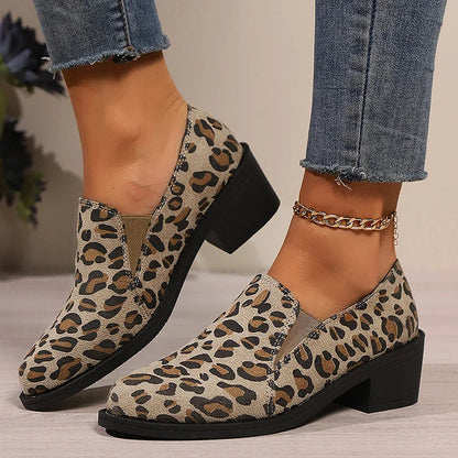 Angélique | Mocassins à bout rond et talon large