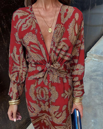 Célestine | Robe Élégante à Imprimé Vintage