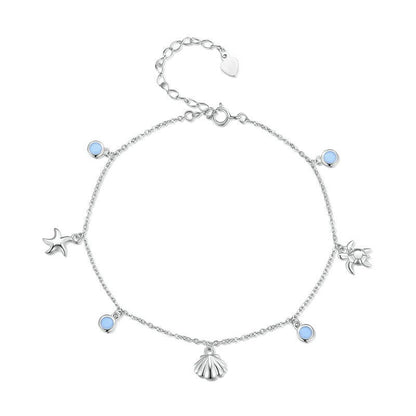Capucine™ | Bracelet de Cheville Océan Argenté