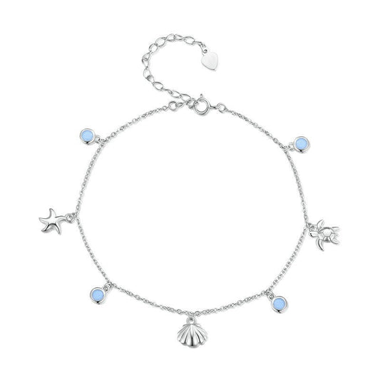 Capucine™ | Bracelet de Cheville Océan Argenté