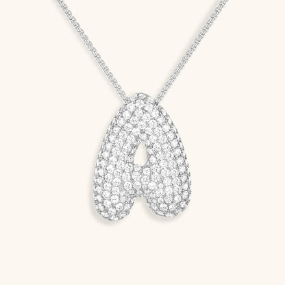 Bubble™ | Collier avec Initiale et Imitation Diamant