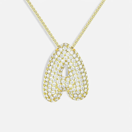 Bubble™ | Collier avec Initiale et Imitation Diamant