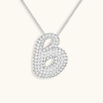Bubble™ | Collier avec Initiale et Imitation Diamant