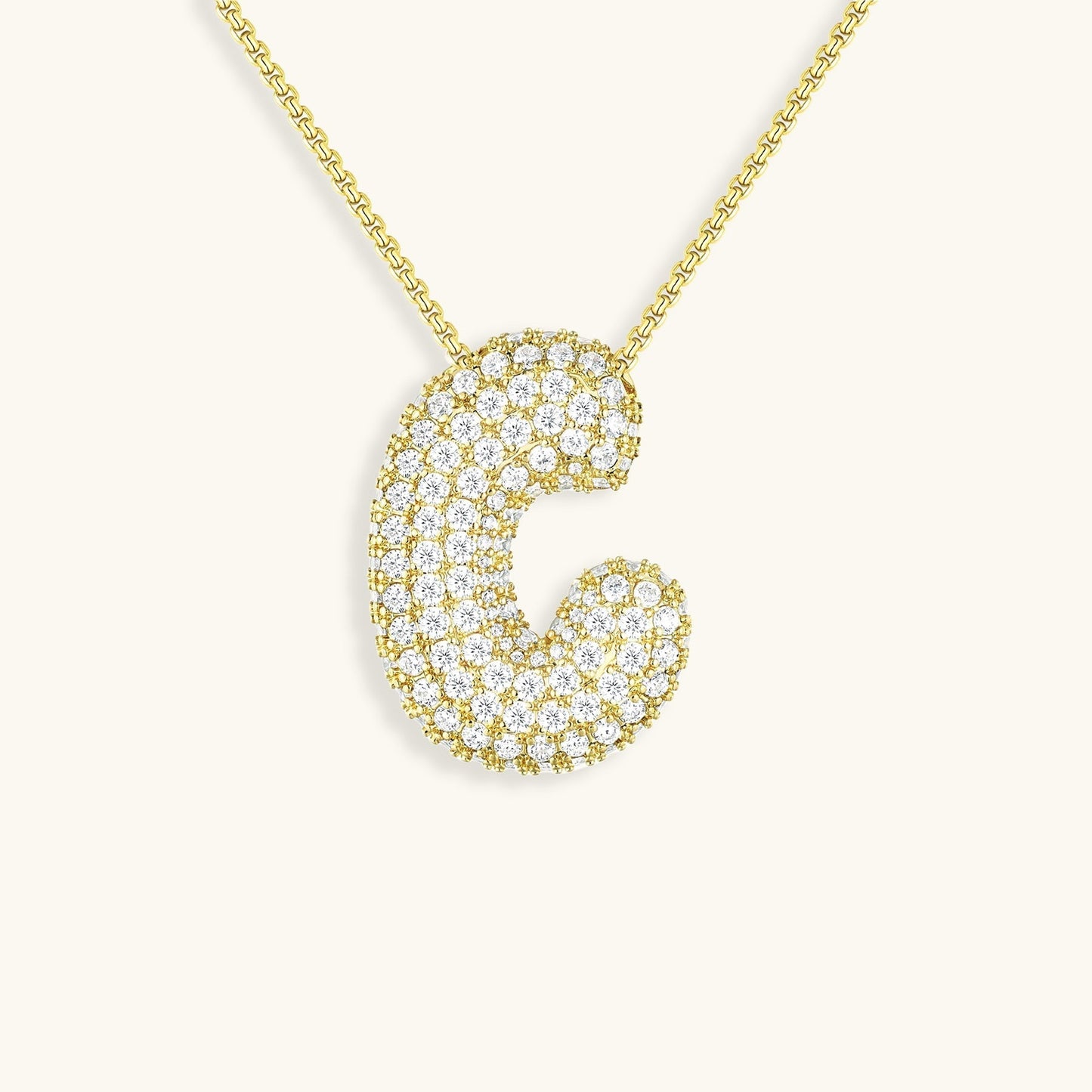 Bubble™ | Collier avec Initiale et Imitation Diamant