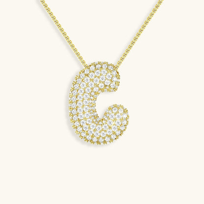Bubble™ | Collier avec Initiale et Imitation Diamant