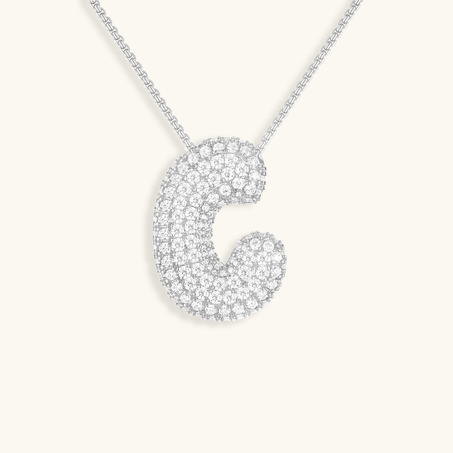 Bubble™ | Collier avec Initiale et Imitation Diamant