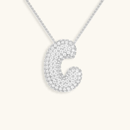 Bubble™ | Collier avec Initiale et Imitation Diamant