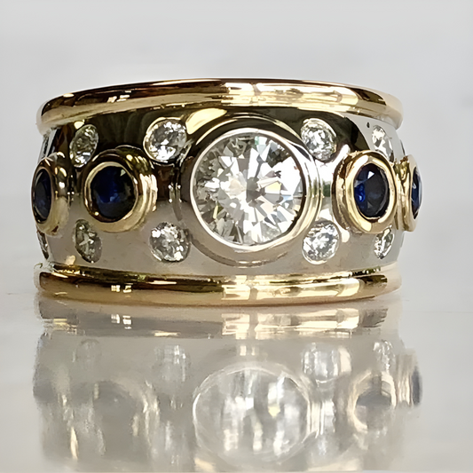 Carolina - Bague en zirconia doré vintage avec incrustation