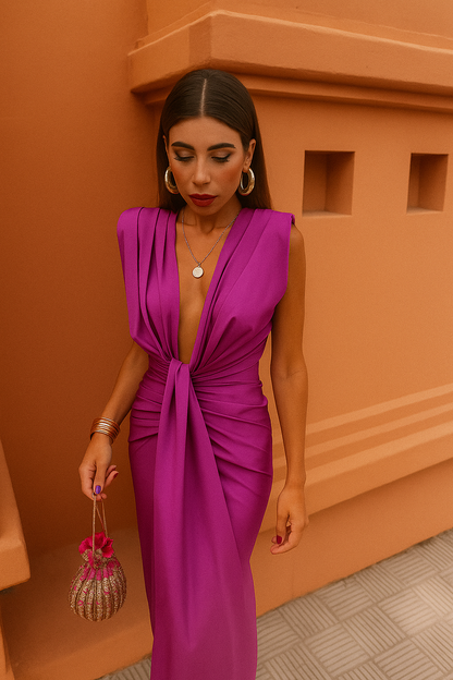 Moriah | Robe Longue Femme Plissée