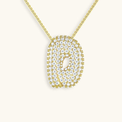 Bubble™ | Collier avec Initiale et Imitation Diamant