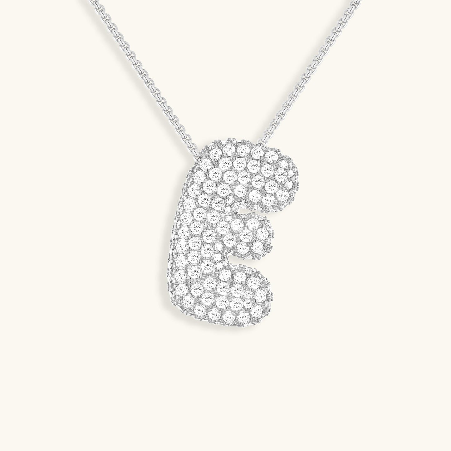Bubble™ | Collier avec Initiale et Imitation Diamant