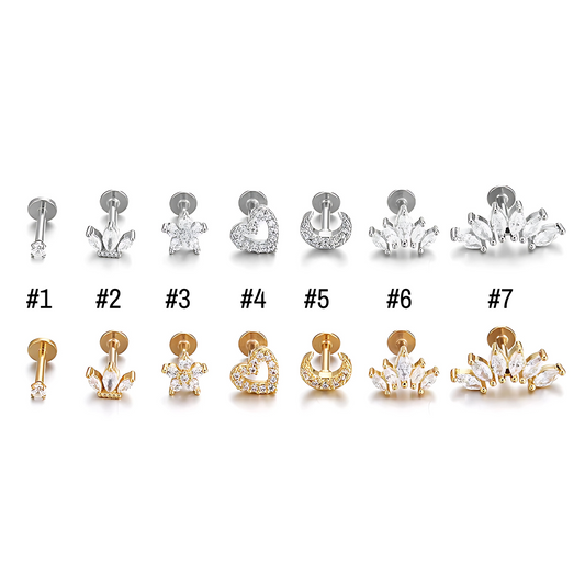 ZIRCON™ | Boucles d’Oreilles Flat Back avec Zircon