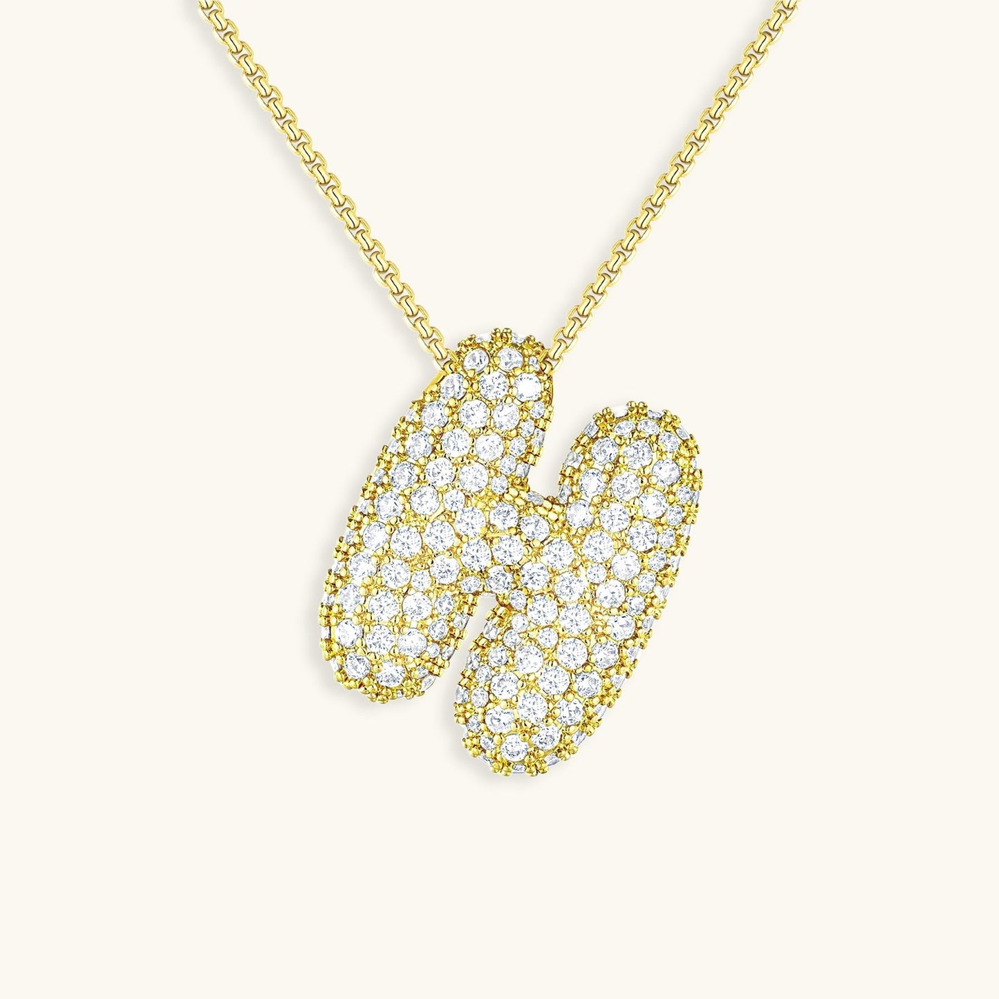 Bubble™ | Collier avec Initiale et Imitation Diamant