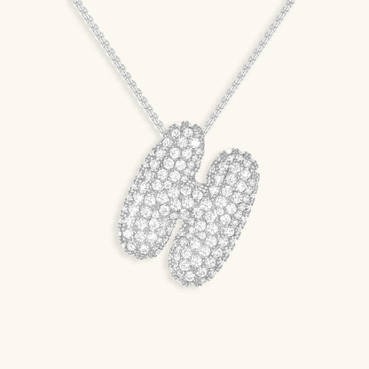 Bubble™ | Collier avec Initiale et Imitation Diamant