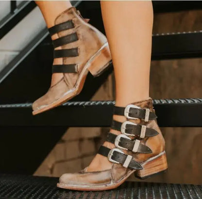 Mélanie™ | Sandales Vintage en Cuir Élégantes
