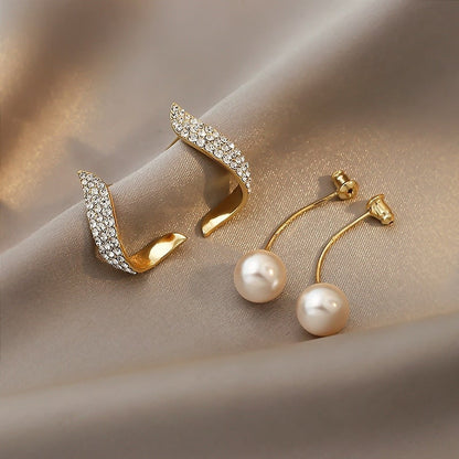 Kimberly - Boucles d'oreilles en perles vintage en or